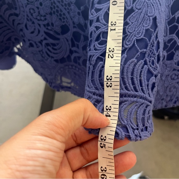 Rebecca Taylor Lilac Lace Keyhole Event Sleeveless Mini Peplum Hem Mermaid Dress - Picture 10 of 12